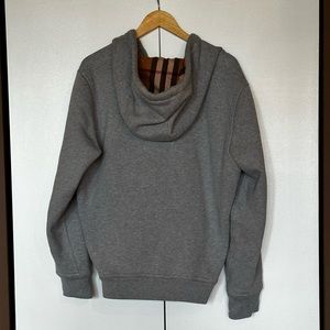 Gray, zip up, Burberry hoodie